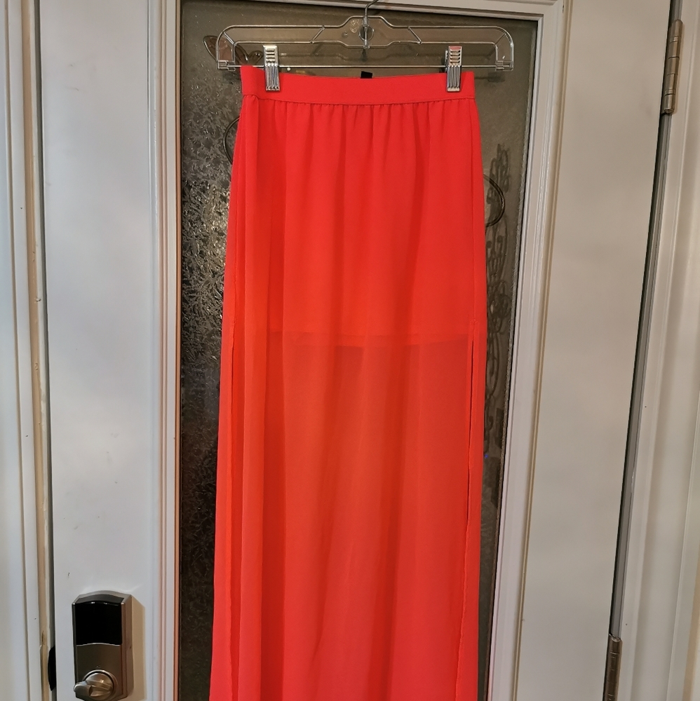 Coral maxi skirt